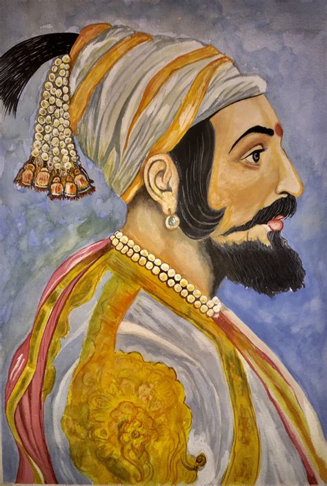 buy chhatrapati shivaji maharaj realistic portrait handmade painting