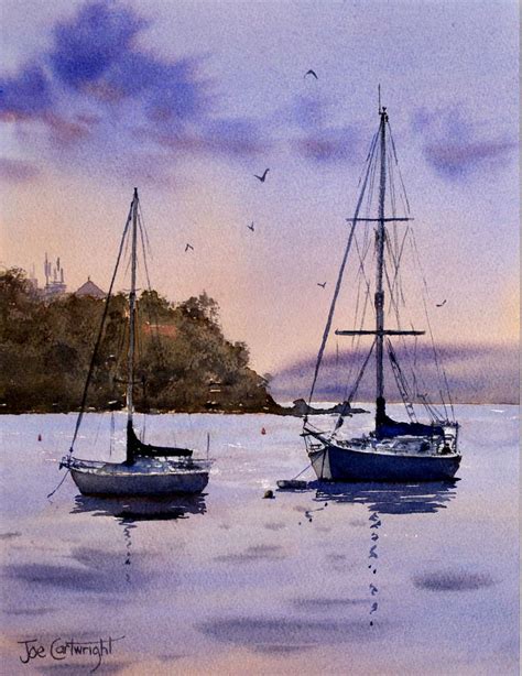 Watercolor Paintings Boats And The Sea Gallery Seascapes