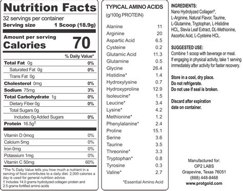 ingredients  prot gold