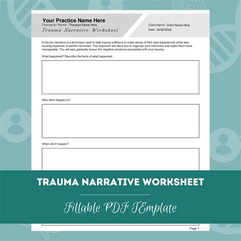 Trauma Worksheets Trauma Worksheets (Editable, Fillable, Printable