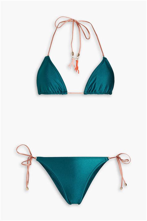 Zimmermann Cassia Triangle Bikini In Petrol ModeSens