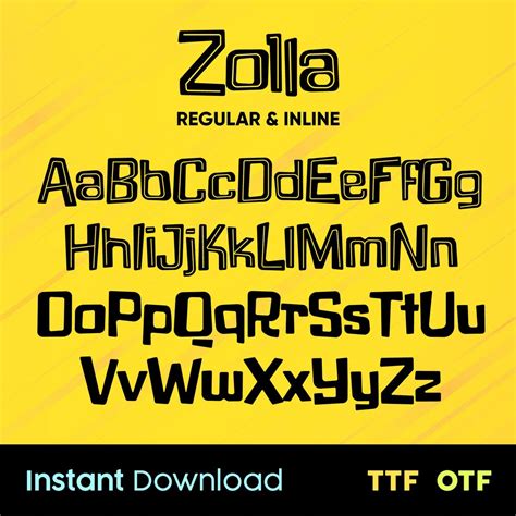Zolla Font - Regular & Outlined - Etsy