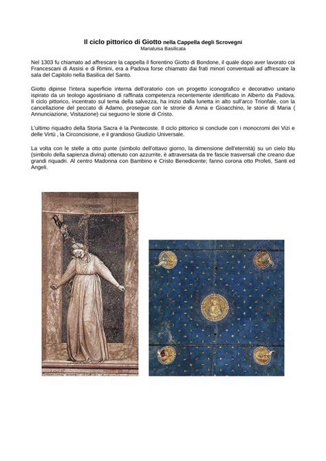 Pdf Il Ciclo Pittorico Di Giotto Nella Cappella Degli Ciclo