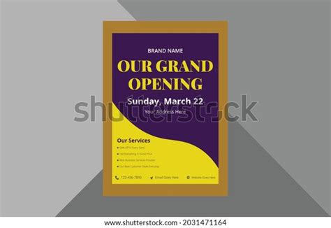 Grand Opening Flyer Design Template New Stock Vector Royalty Free