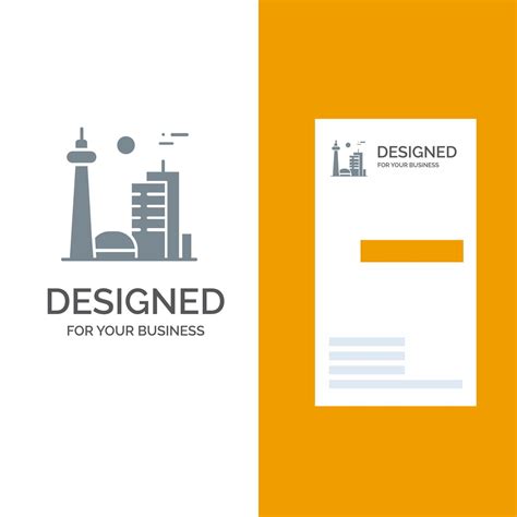 Building Canada City Famous City Toronto Grey Logo Design And Business