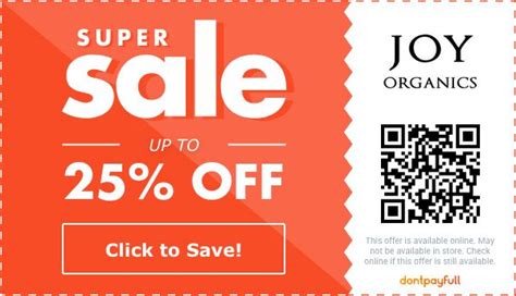 30 Off Joy Organics Coupon Promo Code Aug 2021