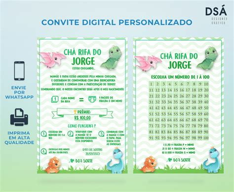 Convite Ch Rifa Personalizado Arte Digital Elo