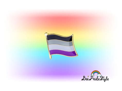 Asexual Flag Pin Badge Lgbtq Gay Pride Rainbow Graysexual Etsy
