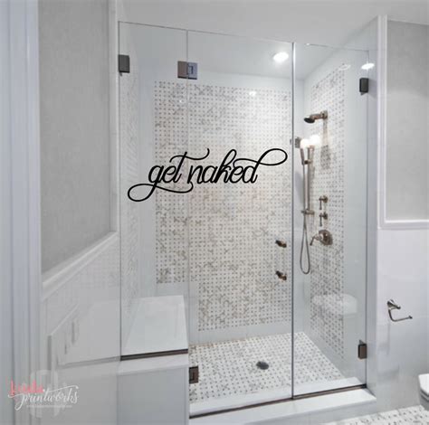 Shower Door Decal Get Naked Bathroom Decal Master Bathroom Decor Sexy Bathroom