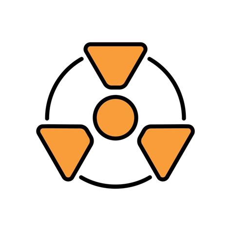 Radiation symbol line icon. Hazard, nuclear, warning, toxic ...