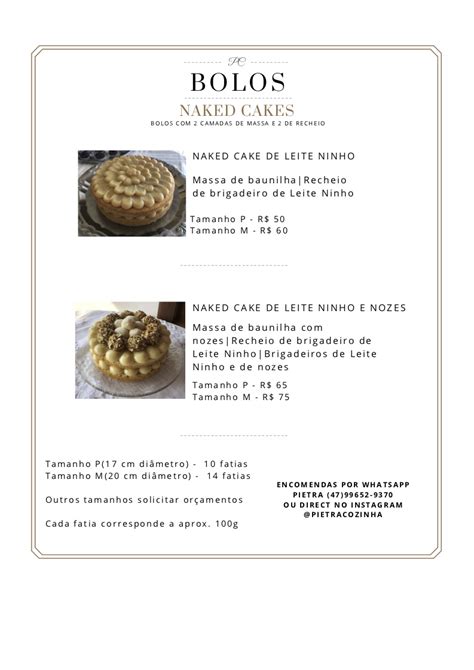 Bolos Naked Cakes Pietra Cozinha