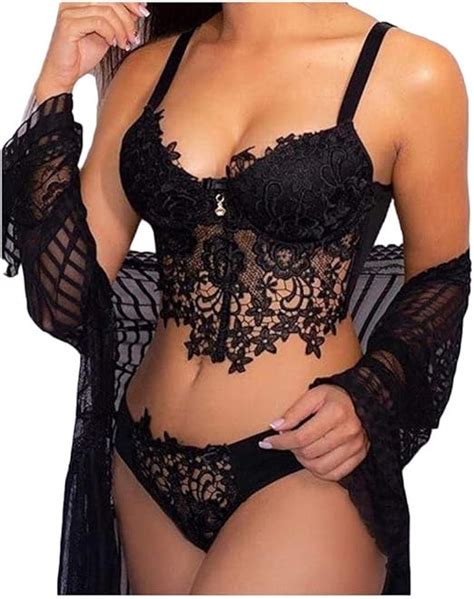 Qqqqc Women S Erotic Costumes Women Lace Lingerie Set Sexy Lingerie Bra Hollow Underwear