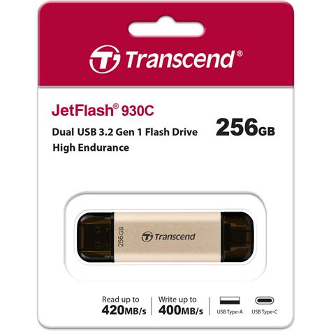 Transcend JetFlash 930C 2-In-1 Flash Drive 256GB (TS256GJF930C) | Help ...