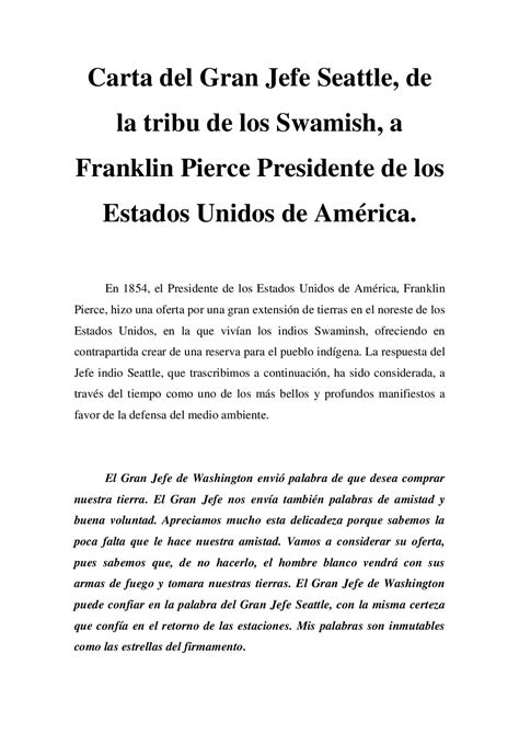 Calaméo Carta Ecologica del Gran Jefe Indio Seattle