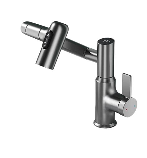 Temperature Digital Led Display Basin Faucet Rotation Modes Stream Sprayer Hot Cold