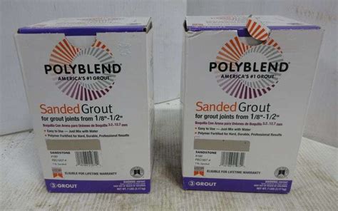 (2) Boxes of Poly Blend Sanded Grout for Grout Joints, 1/8" to 1/2", Sandstone Color - Albrecht ...