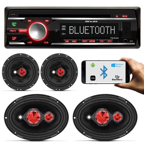 Cd Player Shutt Texas Din Mp Bluetooth Usb Sd Aux R Dio Fm Am Kit