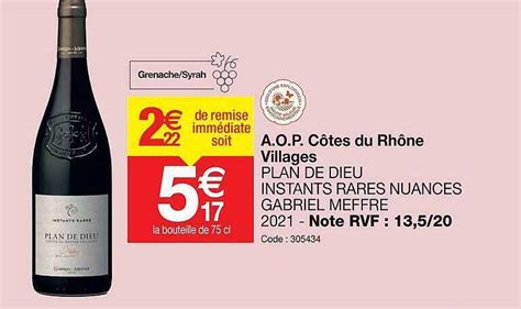 Promo A o p côtes du rhône villages plan de dieu instants rares nuances