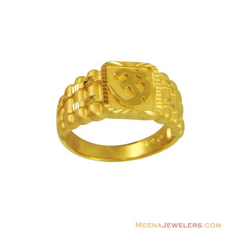 Holy Om Mens Ring 22karat Rims11539 22kt Gold Fancy Mens