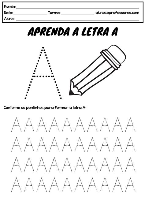 Trabalhar A Letra A - Atividades com a Letra A prontas para imprimir | Alunos e Professores