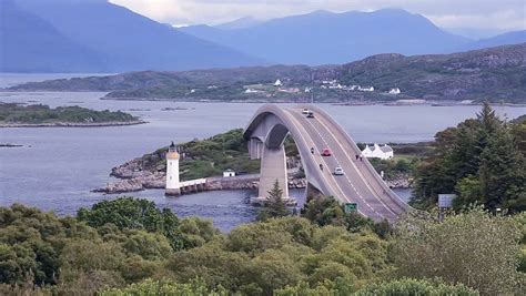Telephoto Hd Movie Clip Of The Isle Of Skye Bridge With Road Traffic