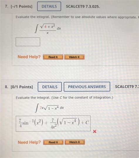 Solved Points Details Scalcet Evaluate Chegg