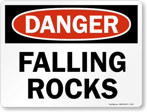 Falling Rocks Road Sign