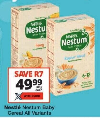 Nestlé Nestum Baby Cereal All Variants offer at Checkers