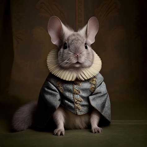 premium ai image  gray mouse wearing  cape   gold collar