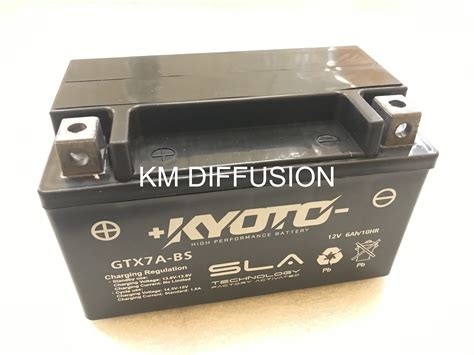 Batterie Kyoto Gtx7a Bs Sla 12v 6ah Pour Shineray 200 Sans Entretien PrÊte À Lemploi Gtx7sb