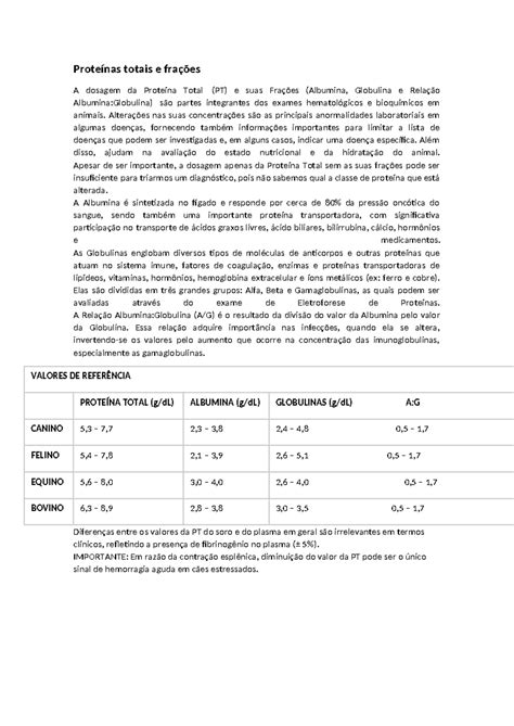 Proteínas Totais E Frações Para Que Serve - Proteínas totais e frações - Proteínas totais e frações A dosagem da ...