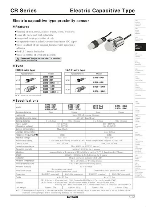 Cr Dp Autonics Proximity Sensor Capacitive Dc Wire Cr Series