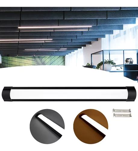 Lumin Ria Tubular Sobrepor Led Linear Capa Preto Cm W Mercadolivre