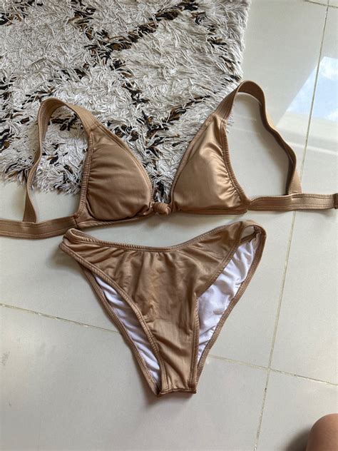 Sew Local Nude Two Piece Bikini In Coffee Women S Fashion Swimwear Bikinis Swimsuits On