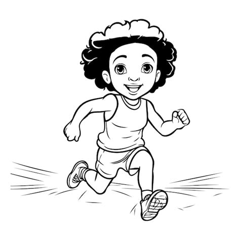 Premium Vector Illustration Of A Kid Running In A Race On A White