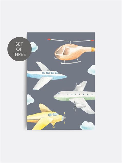 Hot Air Balloon Nursery Wall Art Set Of Nursery Prints Etsy