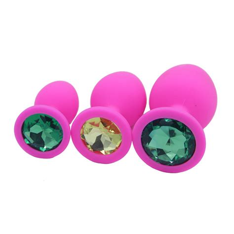 Silicone Anal Sex Toys For Women And Men Erotic Butt Plugs With Colorful Crystal Jewelry Adult