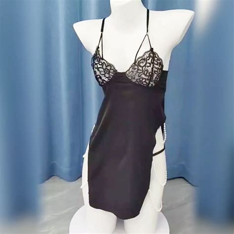 Lady Pijama Lace Pillama Lingerie Bodysuit Luxury Pyjama Silk Femme