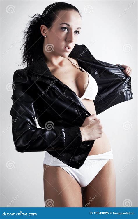 Leather Jacket And Bikini Royalty Free Stock Photo Image 13543825