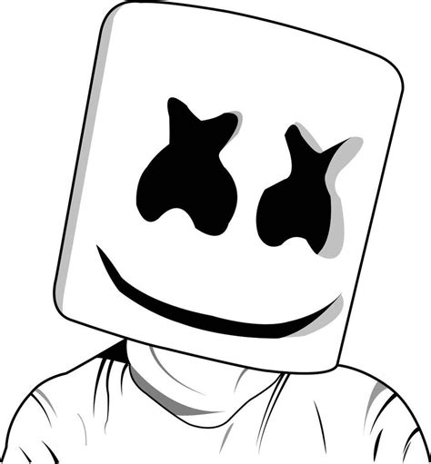 marshmello head lineart  hamknw  deviantart