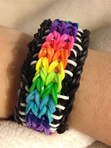 Rainbow Sailor Pinstripe Rainbow Loom Bracelet Rainbow Loom Creations