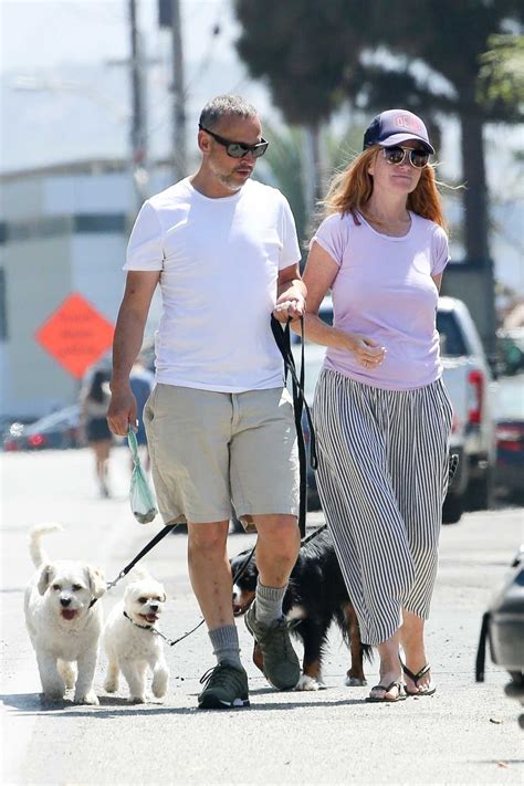 Patsy Palmer in a Striped Skirt Was Seen Out with Her Husband Richard