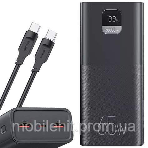 Павербанк USAMS US-CD185 PB68 QC3.0+PD 30000mAh 65W Fast Charging для ...