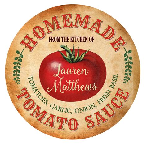 Homemade Tomato Sauce Labels Pasta Sauce Labels Pasta Sauce Etsy