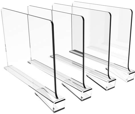 Buy Cq acrylic 4PCS Shelf Dividers for Closets,Clear Acrylic Shelf ...