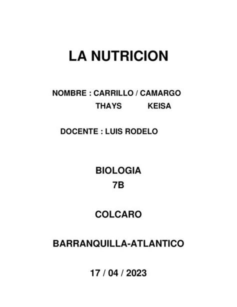 La Nutrición Nicole Udocz