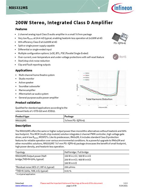 Infineon MA5332MS DataSheet v02 - 00 EN | PDF | Amplifier | Electrical ...