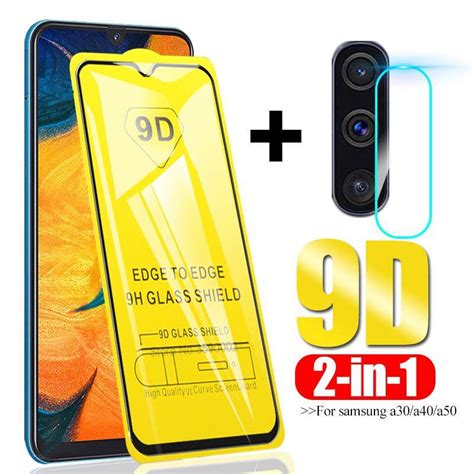 2 In 1 For Samsung Galaxy A50 A40 A30 A20 A10 Camera Lens Film And 9d Screen Protector Protective