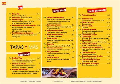Menu De Tapas