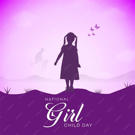 Premium Vector | National girl child day poster international girl